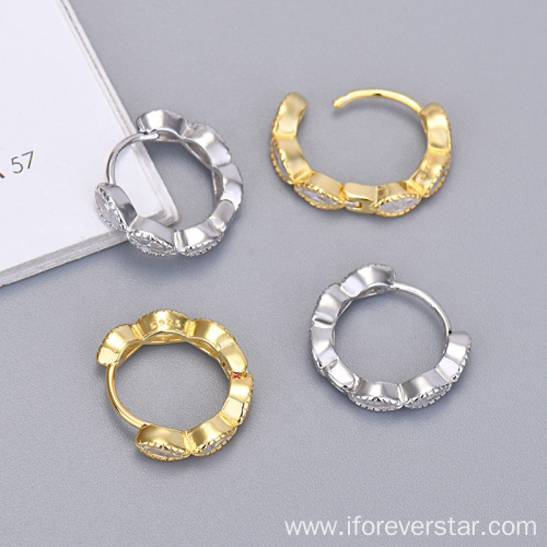 Earrings Rhodium Plating 925 Silver Circle Hoop Earrings